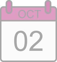 October Line Filled Light Icon vector