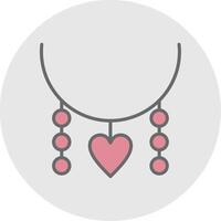 Necklace Line Filled Light Icon vector