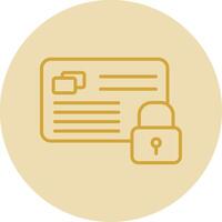 Secure Payment Line Yellow Circle Icon vector