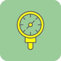 Pressure Gauge Filled Yellow Icon vector