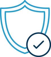 Shield Line Blue Two Color Icon vector