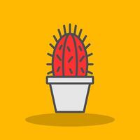 cactus lleno sombra icono vector