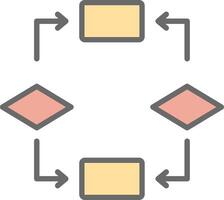 Algorithm Line Filled Light Icon vector