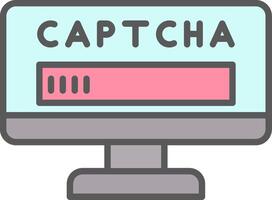 Captcha Line Filled Light Icon vector