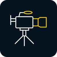 Camcorder Line Red Circle Icon vector