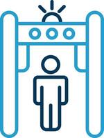 Metal Detector Line Blue Two Color Icon vector