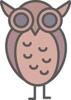 Owl Line Filled Light Icon vector