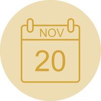 November Line Yellow Circle Icon vector