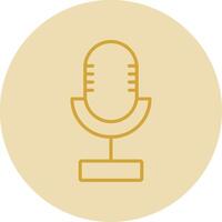 Microphone Line Yellow Circle Icon vector