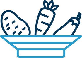 Vegetables Line Blue Two Color Icon vector