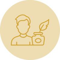 Writer Line Yellow Circle Icon vector