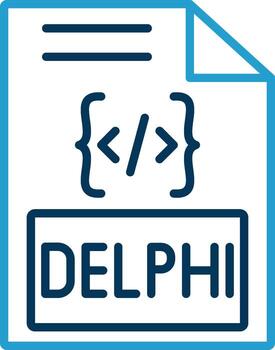 Delphi Line Blue Two Color Icon vector