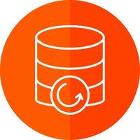 Database Backup Line Yellow White Icon vector