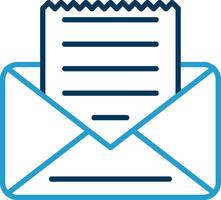 Envelope Line Blue Two Color Icon vector