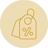 Price Tag Line Yellow Circle Icon vector