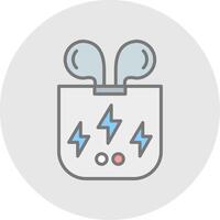 Earbuds Line Filled Light Icon vector