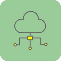 Cloud Computing Filled Yellow Icon vector