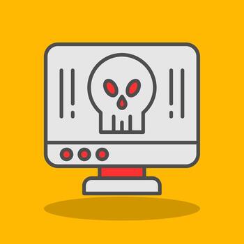 Computer Filled Shadow Icon vector