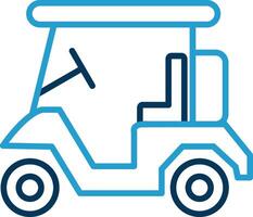 Golf Caddy Line Blue Two Color Icon vector