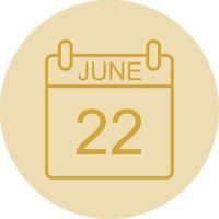 June Line Yellow Circle Icon vector