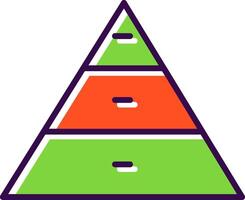pirámide cartas lleno diseño icono vector