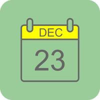 December Filled Yellow Icon vector