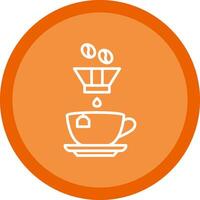 Coffee Filter Line Multi Circle Icon vector