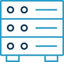 Database Center Line Blue Two Color Icon vector