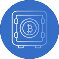 bitcoin almacenamiento plano burbuja icono vector