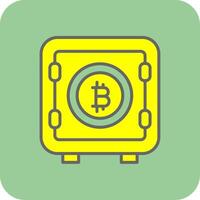 bitcoin almacenamiento lleno amarillo icono vector