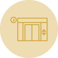 Elevator Line Yellow Circle Icon vector