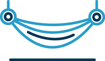 Hammock Line Blue Two Color Icon vector