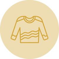 Jumper Line Yellow Circle Icon vector