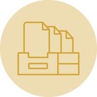 Files Line Yellow Circle Icon vector