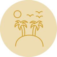 Island Line Yellow Circle Icon vector