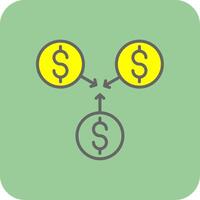 Incomes Filled Yellow Icon vector