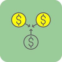 Incomes Filled Yellow Icon vector