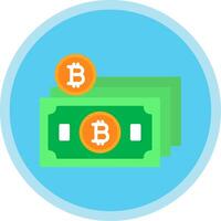 bitcoin efectivo plano multi circulo icono vector