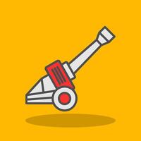 Artillery Filled Shadow Icon vector