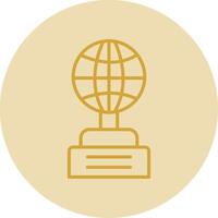 Globe Line Yellow Circle Icon vector