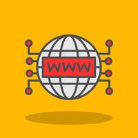 Internet Filled Shadow Icon vector