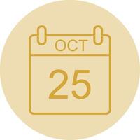 October Line Yellow Circle Icon vector