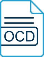 ocd archivo formato línea azul dos color icono vector