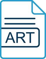 Arte archivo formato línea azul dos color icono vector