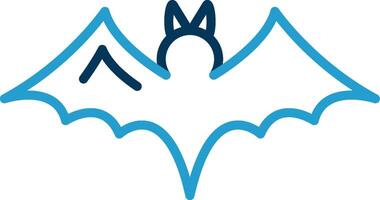 Bat Line Blue Two Color Icon vector