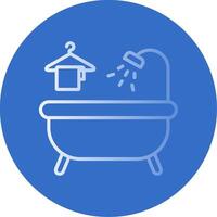 Bathtub Flat Bubble Icon vector