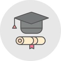 Graduation Line Filled Light Icon vector