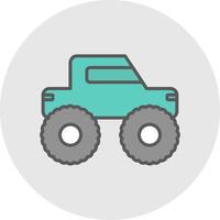 Monster Truck Line Filled Light Icon vector