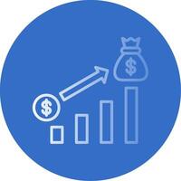 dinero crecimiento plano burbuja icono vector