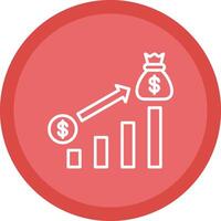 Money Growth Line Multi Circle Icon vector